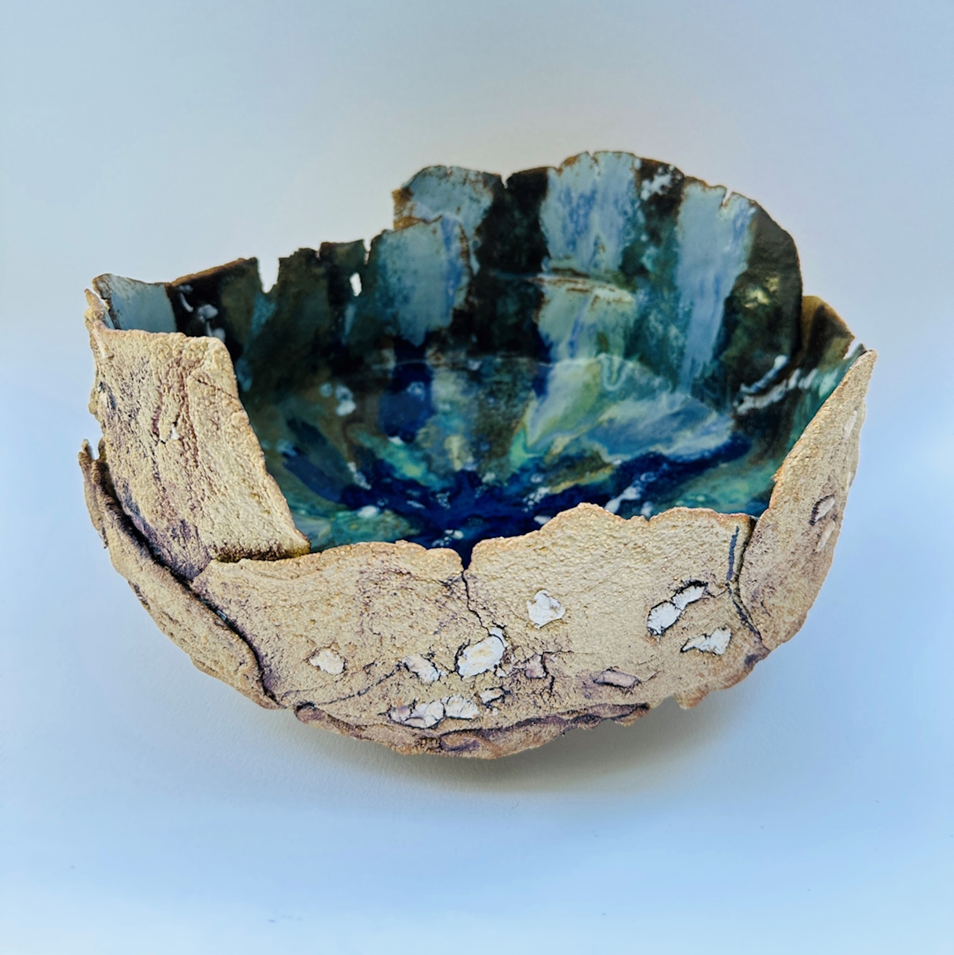 IBC 36cm bluegreen petal bowl IBC 36cm bluegreen petal bowl
